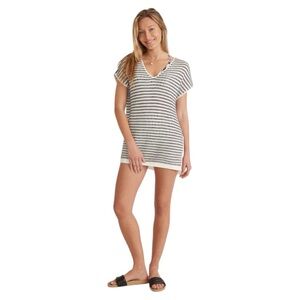 Marine Layer Cover Up Women's Size‎ L/XL Black White Stripe Bay Knit Cotton Long